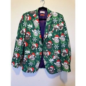 Men's (S) 34-36 OPPOSUITS CHRISTMAS LAMA SANTA HOLIDAY BLAZER JACKET